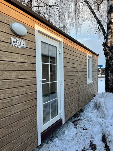 Mobile Home with White Entrance Doors