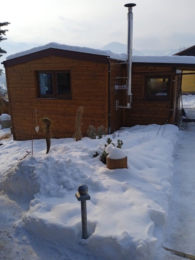 Cozy Mobile Home Fireplace – Winter Interior Scene