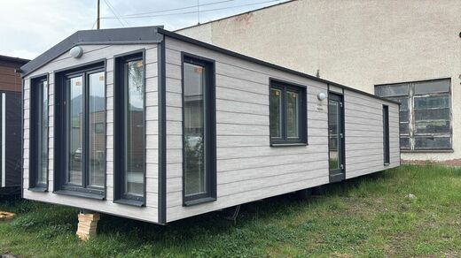 Mobile Home with Grey Kerrafront Facade