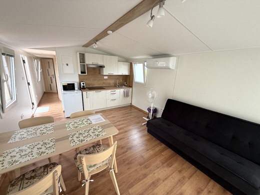 Mobile home living room with kitchen | Cozy stay
