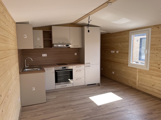 Mobile Home Living Room with Kitchen | Interior