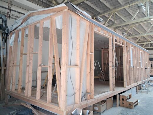 Inside a Mobile Home Manufacturing Hall