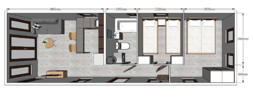 Mobile Home Super Arktik PLUS Floor Plan | Layout Design