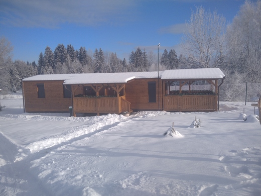 Mobile Home Winter Landscape View