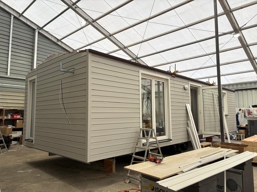 Mobile Home with Gable Roof in Production