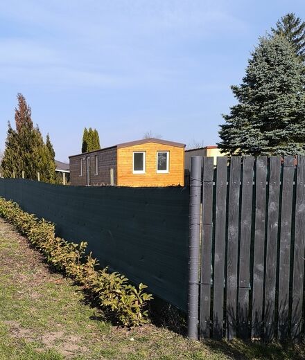 Mobile Home in Family House Garden