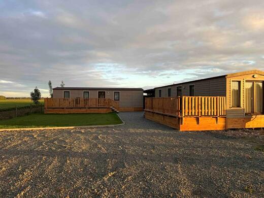 Mobile home resort at sunset | Scenic view