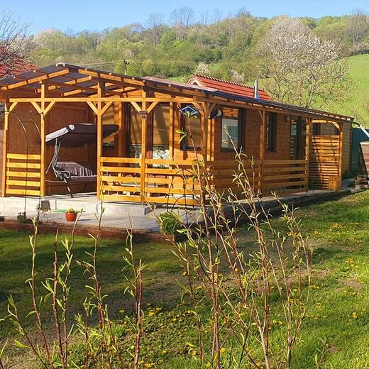 Large Wooden Terrace Super Arktik Mobile Home