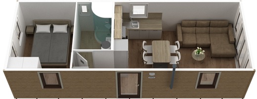 Two Bedroom Mobile Home Visualization | Modern Layout Design